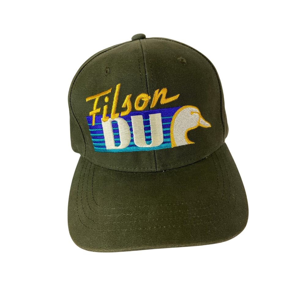 Filson Ducks Logger Cap Adjustable Olive Cotton